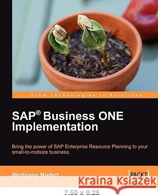 SAP Business ONE Implementation Wolfgang Niefert 9781847196385 Packt Publishing