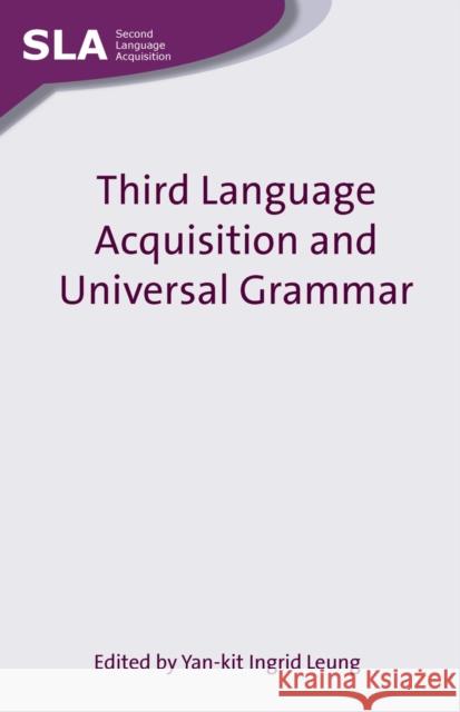 3rd Language Acquisit -Nop/118 Leung, Yan-Kit Ingrid 9781847691316 Multilingual Matters Limited