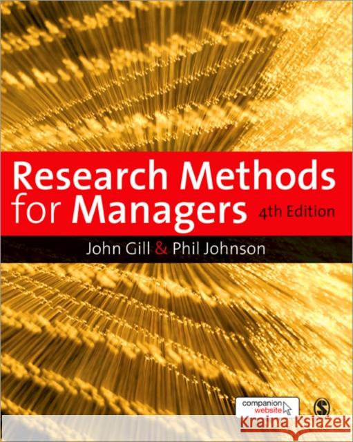 Research Methods for Managers John Gill 9781847870940 Sage Publications Ltd