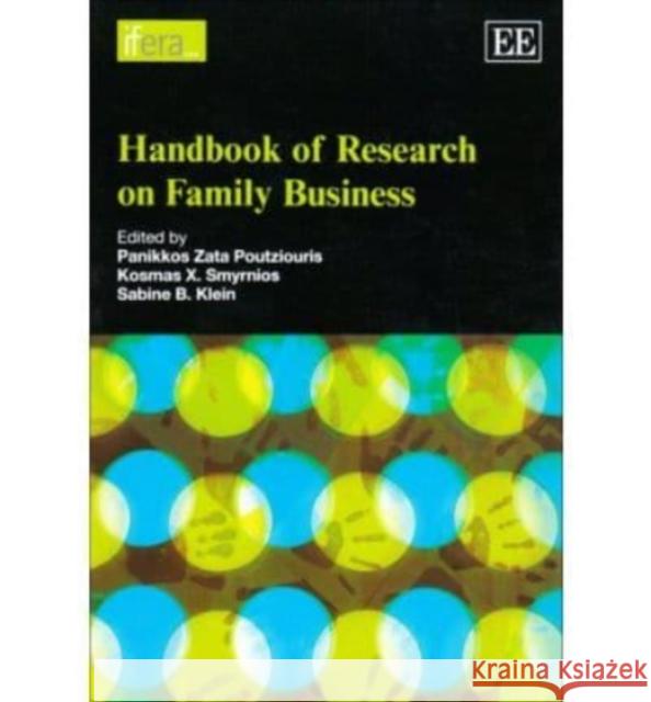 Handbook of Research on Family Business  9781848440661 Edward Elgar Publishing Ltd