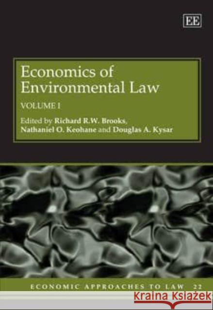 Economics of Environmental Law Richard R W Brooks 9781848441026 0