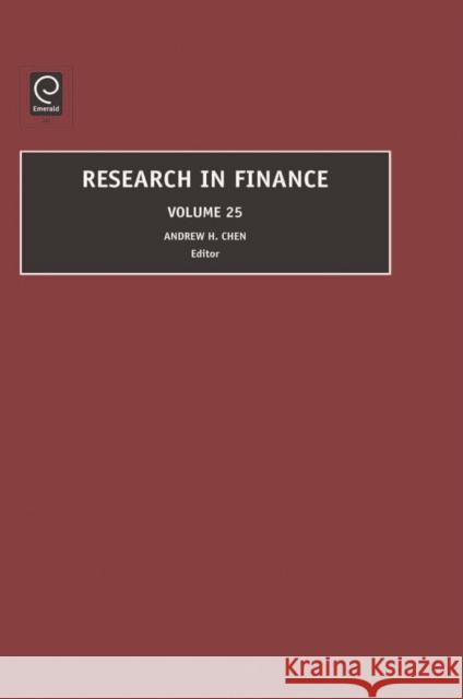 Research in Finance Andrew H. Chen 9781848554467 Emerald Publishing Limited