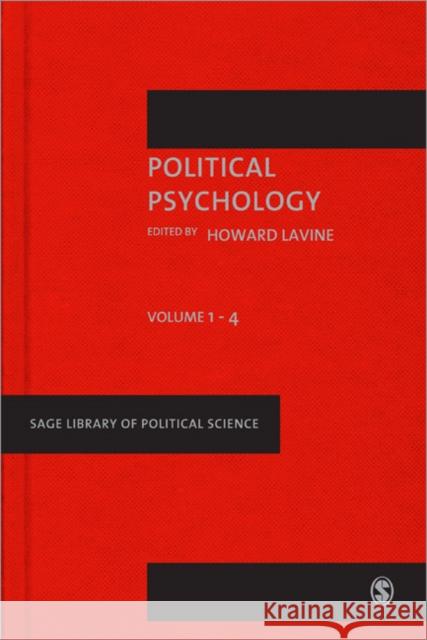 Political Psychology Howard Lavine 9781848607095 Sage Publications (CA)