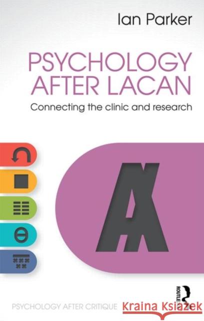 Psychology After Lacan: Connecting the clinic and research Parker, Ian 9781848722170 Taylor and Francis