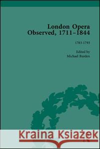 London Opera Observed 1711-1844 Michael Burden   9781848931657 Pickering & Chatto (Publishers) Ltd