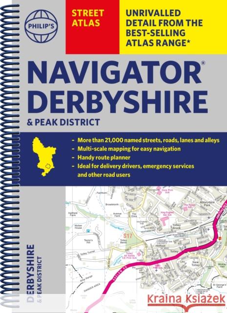 Philip's Navigator Street Atlas Derbyshire and the Peak District Philip's Maps 9781849076371 Octopus Publishing Group