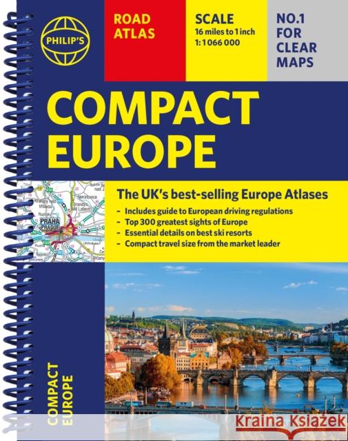 Philip's Compact Atlas Europe: A5 Spiral binding Philip's Maps 9781849076487 Octopus Publishing Group