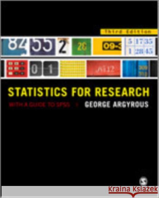 Statistics for Research: With a Guide to SPSS Argyrous, George 9781849205948 Sage Publications (CA)