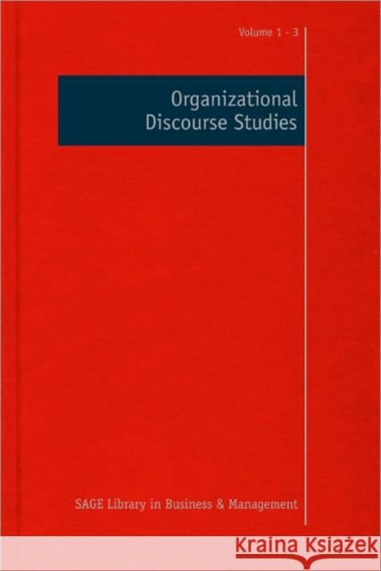 Organizational Discourse Studies David Grant Linda Putnam David Grant 9781849207362 Sage Publications (CA)