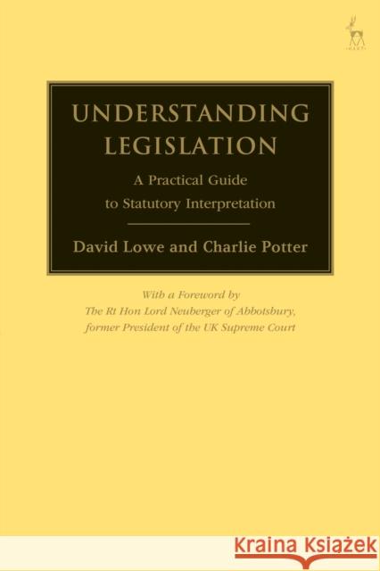 Understanding Legislation: A Practical Guide to Statutory Interpretation Charlie Potter David Lowe 9781849466417 Hart Publishing (UK)