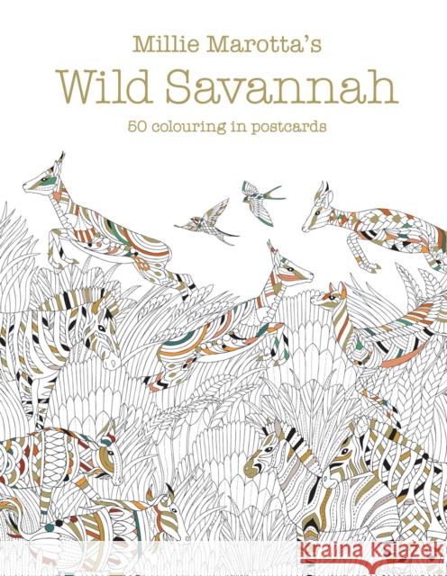 Millie Marotta's Wild Savannah Postcard Box: 50 beautiful cards for colouring in Millie Marotta 9781849943796 Batsford