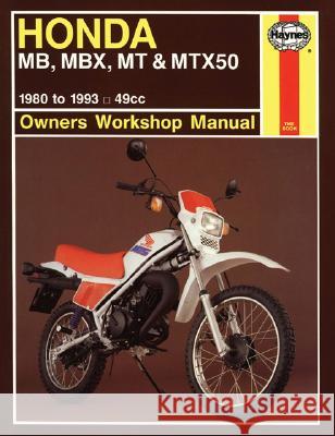 Honda MB, MBX, MT & MTX50 (80-93) Haynes Repair Manual Haynes Publishing 9781850108887 HAYNES MANUALS INC