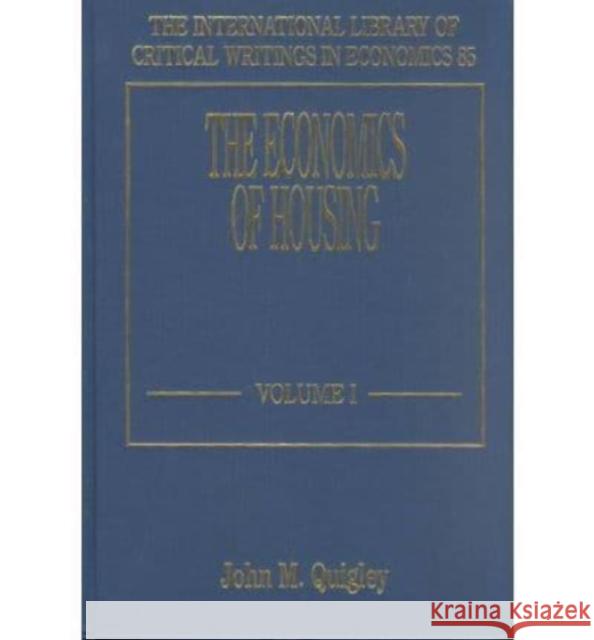 The Economics of Housing  9781852787547 Edward Elgar Publishing Ltd