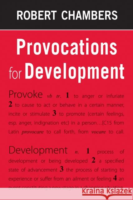 Provocations for Development  9781853397240 Practical Action Publishing