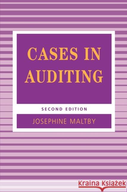 Cases in Auditing Josephine Maltby 9781853963124 Paul Chapman Publishing