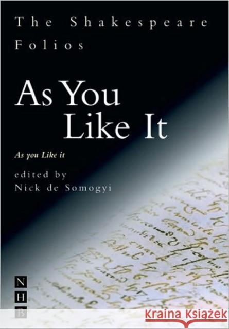 As You Like It William Shakespeare 9781854596765 NICK HERN BOOKS