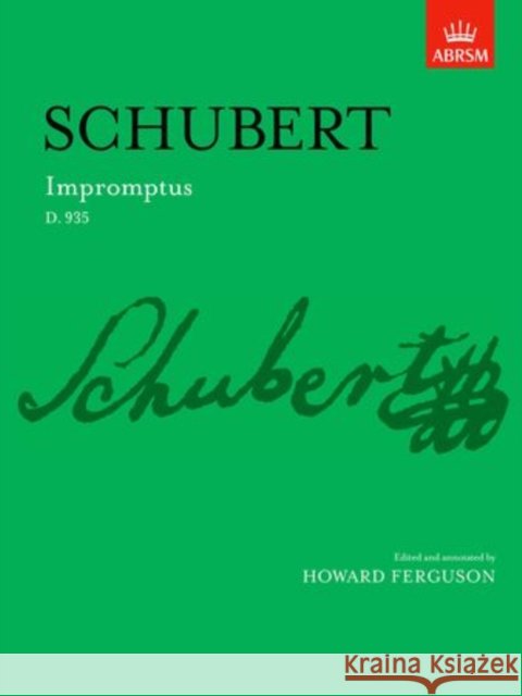 Impromptus, Op. 142 : D. 935 Franz Schubert 9781854722096 0