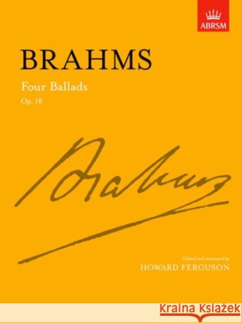 Four Ballads, Op. 10  9781854723536 ASSOCIATED BOARD OF THE ROYAL SCHOOL OF MUSIC
