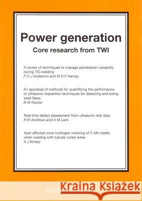 Power Generation: Core Research from Twi Twi Ltd 9781855735163 Woodhead Publishing,