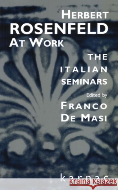 Herbert Rosenfeld at Work : The Italian Seminars Franco d 9781855752641 Karnac Books