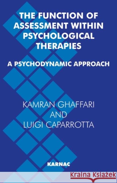 The Function of Assessment Within Psychological Therapies: A Psychodynamic View Kamran Ghaffari Luigi Caparrotta 9781855759541 Karnac Books