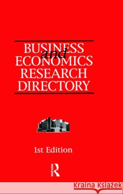 Business and Economics Research Directory    9781857430240 Taylor & Francis