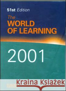 WORLD OF LEARNING 2001    9781857430844 Taylor & Francis