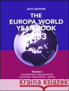 Europa World Year Bk 2003 V1 Europa Publications 9781857432275