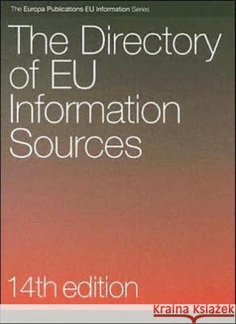 The Directory of EU Information Sources Europa Publications 9781857432848 Routlege