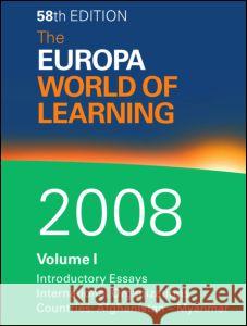 The Europa World of Learning 2008 Publicat Europa Routledge 9781857434361 Routledge