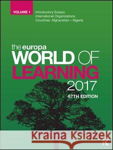 The Europa World of Learning 2017 Europa Publications 9781857438321 Routledge
