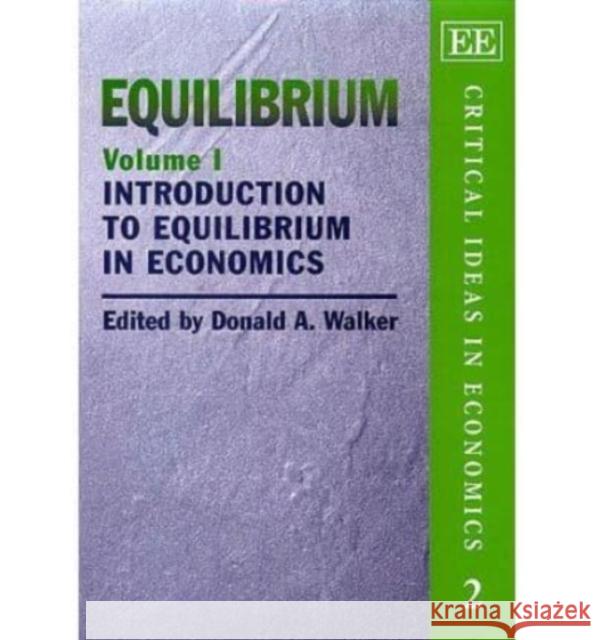 EQUILIBRIUM  9781858989280 EDWARD ELGAR PUBLISHING LTD