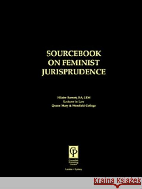 Sourcebook on Feminist Jurisprudence Hilaire Barnett Barnett 9781859411131 Routledge Cavendish