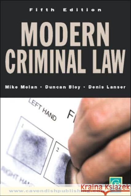 Modern Criminal Law: Fifth Edition Molan, Mike 9781859418079