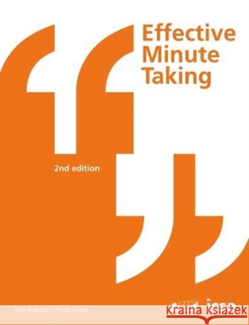 Effective Minute Taking 2nd Edition Philip Davis 9781860727290