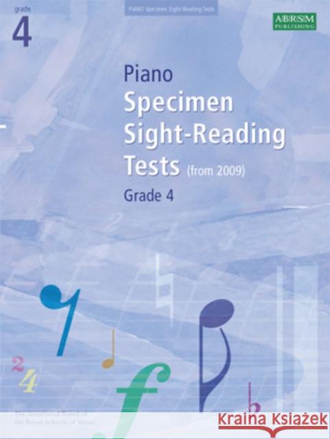 Piano Specimen Sight-Reading Tests, Grade 4   9781860969089 0