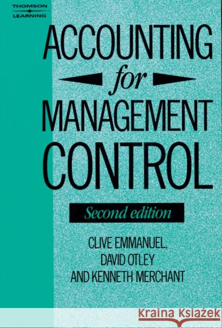 Accounting for Management Control Emmanuel 9781861522726