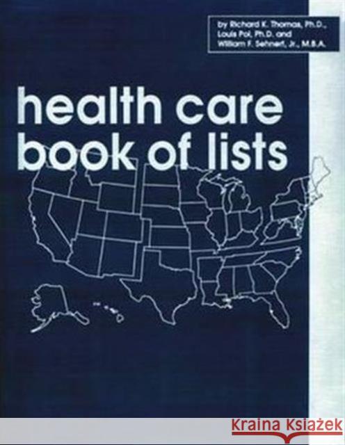 Health Care Book of Lists    9781878205254 Taylor & Francis
