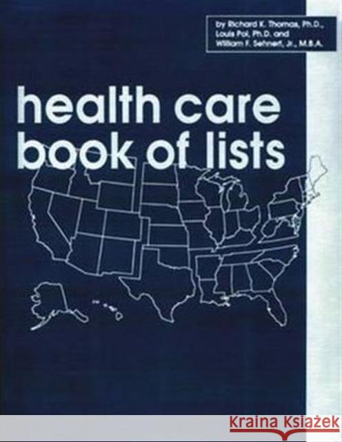 Health Care Book of Lists Thomas 9781878205254 Taylor & Francis