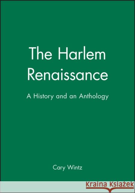 Harlem Renaissance Wintz, Cary 9781881089674 Brandywine Press