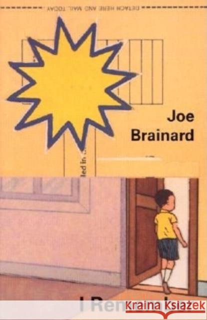 I Remember Joe Brainyard 9781887123488 Granary Books