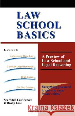Law School Basics: A Preview of Law School and Legal Reasoning Hricik, David 9781889057064 Nova Press