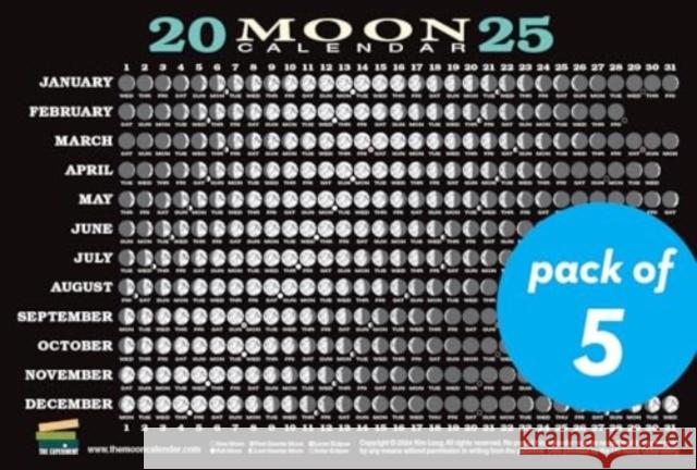 2025 Moon Calendar Card (5 Pack): Lunar Phases, Eclipses, and More! Kim Long 9781891011528 Experiment