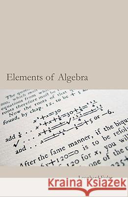 Euler's Elements of Algebra  9781899618798 TARQUIN PUBLICATIONS