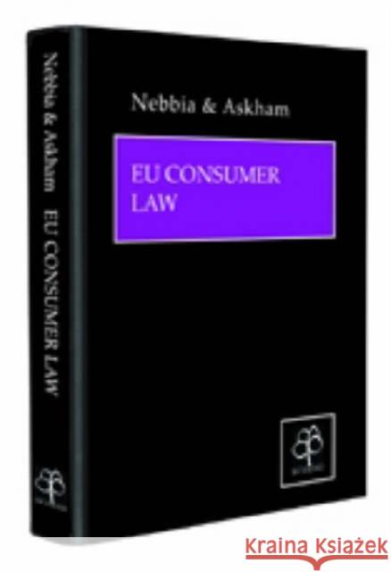Eu Consumer Law Nebbia, Paolisa 9781904501213