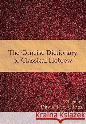 The Concise Dictionary of Classical Hebrew David J. A. Clines 9781906055790