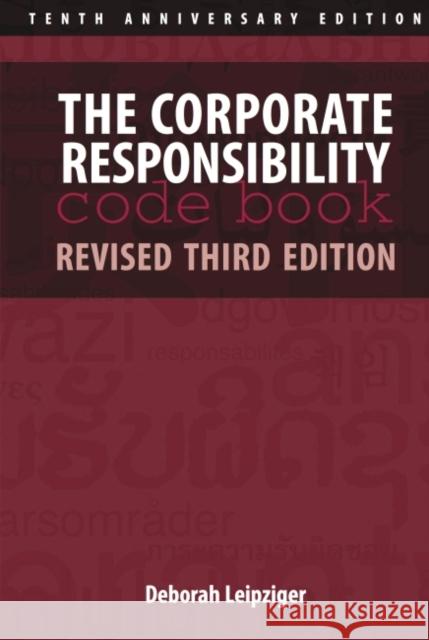 The Corporate Responsibility Code Book Deborah Leipziger 9781907643941 Greenleaf Publishing (UK)