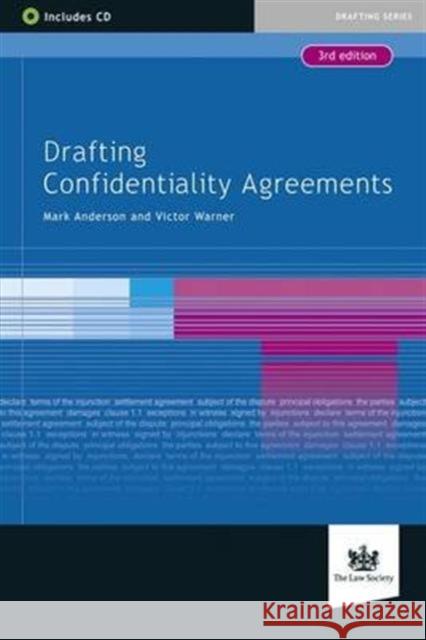 Drafting Confidentiality Agreements Mark Anderson Warner Victor  9781907698972