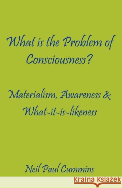 What is the Problem of Consciousness?: Materialism, Awareness & What-it-is-likeness Cummins, Neil Paul 9781907962059