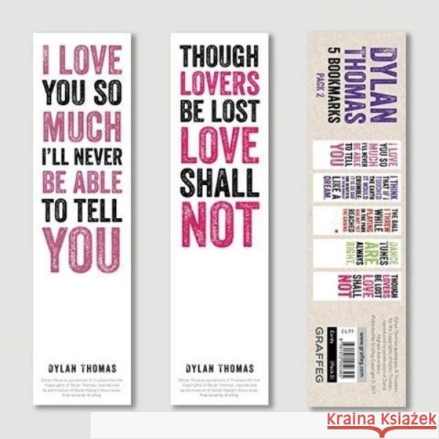 Dylan Thomas Bookmarks Pack 2  9781912050345 Graffeg Limited